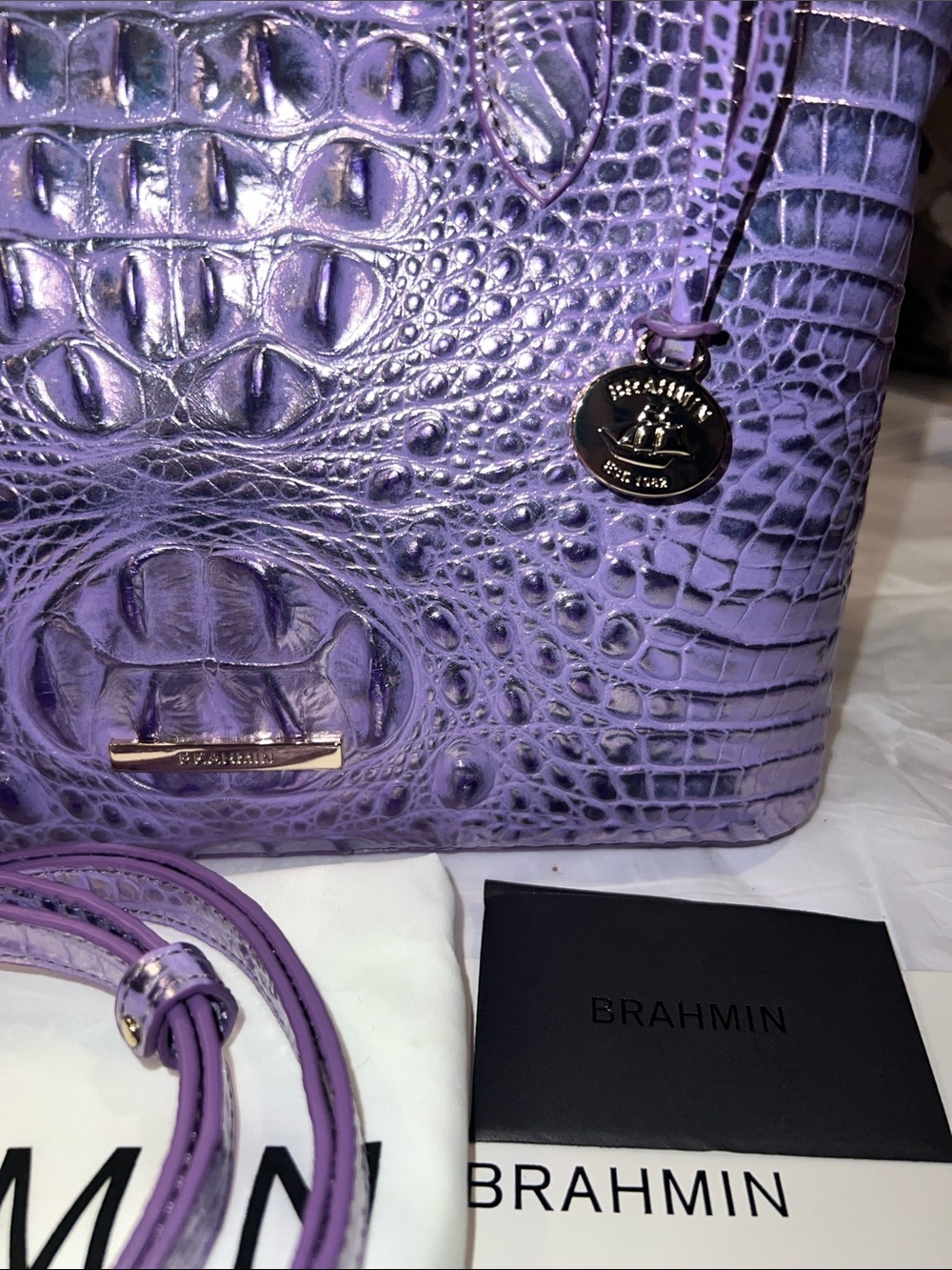 Brahmin Duxbury Sheer Lavender Melbourne satchel - Picture 2 of 5